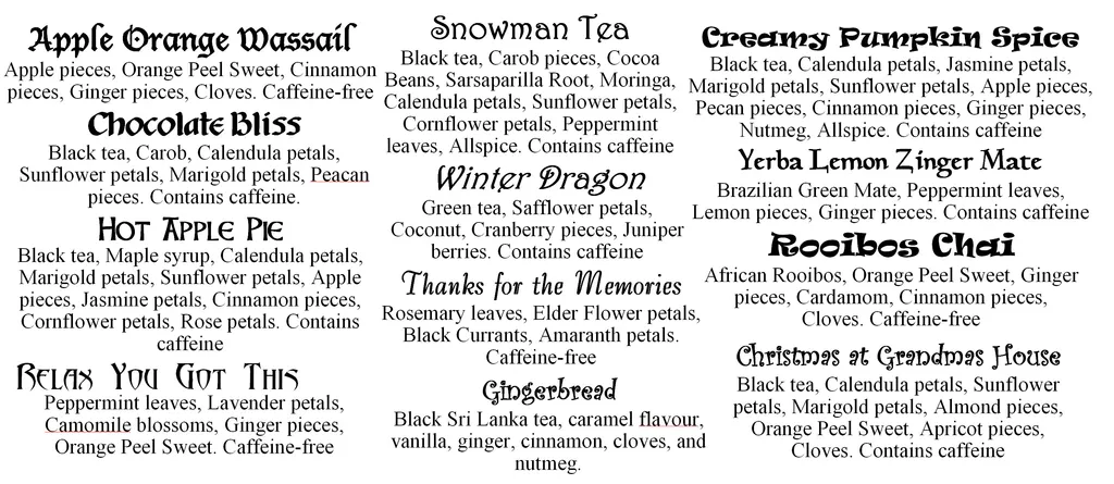 Hug a Mug Christmas ingredients